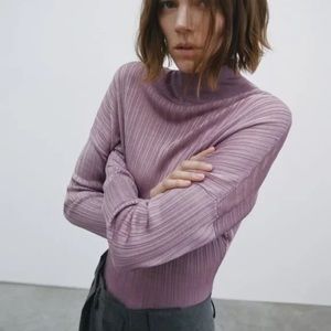 ZARA purple ribbed sweater, size small NWOT MOVING SALE
